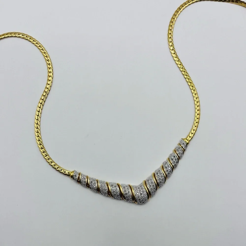 1.00 CT Elegant Natural Diamond Evening Necklace - Picture 5 of 6